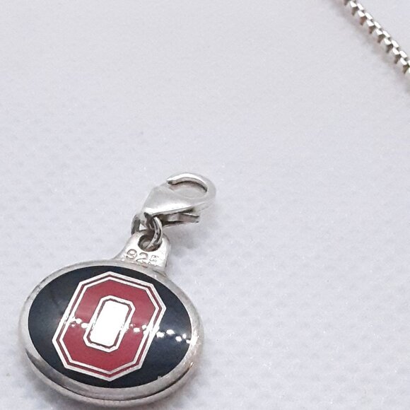 Sterling silver Ohio State Pendant/Charm necklace - Picture 2 of 9